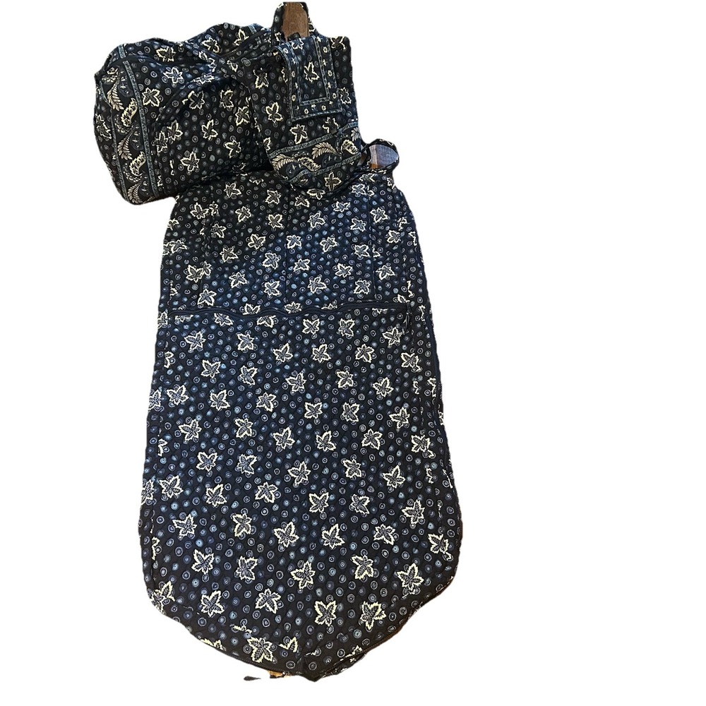 Vera Bradley Blue Coin Maple Leaf Pattern Garment. Duffle & Backpack Retired(3)